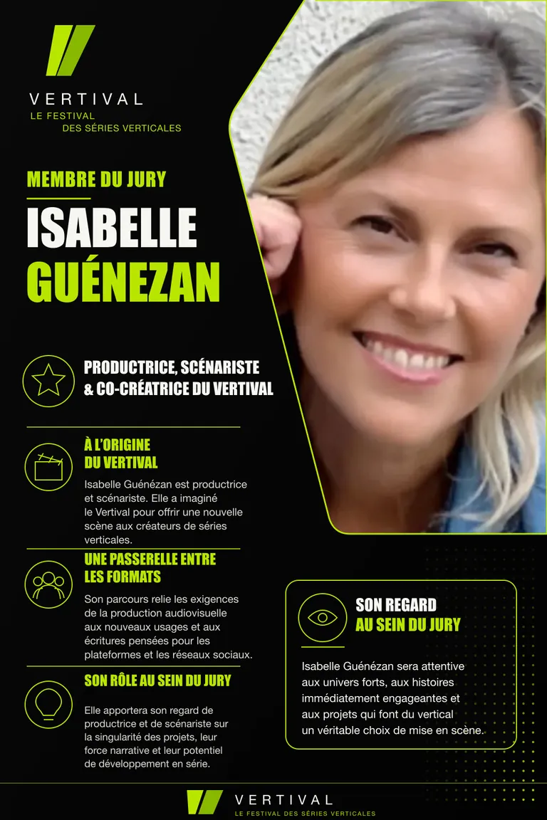 Fiche de présentation de Isabelle Guénézan, membre du jury Vertival 2026